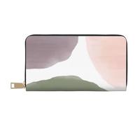 YUNWEIKEJI Cerchi acquerelli moderni con uva rosa e salvia, Portafogli Portafogli di grande capacità Porta carte di credito Portafoglio in pelle in microfibra