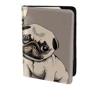 YUNWEIKEJI Chihuahua Bulldog carino carlino cane animale domestico amici cucciolo beige, Porta passaporto da viaggio in pelle PU Custodia per passaporto Copertine per passaporto da 5,5 pollici