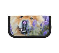 YUNWEIKEJI Chow-Chow dolce soffice cani marroni viola selvatici, Astuccio per matite, Astuccio per matite in tela Astuccio per penne a matita di grande capacità