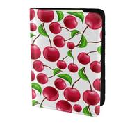 YUNWEIKEJI Ciliegie rosse stampate, Porta passaporto da viaggio in pelle PU Custodia per passaporto Copertine per passaporto da 5,5 pollici