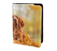 YUNWEIKEJI Cocker Spaniel Autunno Park Brown Spaniel Cani, Porta passaporto da viaggio in pelle PU Custodia per passaporto Copertine per passaporto da 5,5 pollici