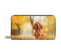 YUNWEIKEJI Cocker Spaniel Autunno Park Brown Spaniel Cani, Portafogli Portafogli di grande capacità Porta carte di credito Portafoglio in pelle in microfibra