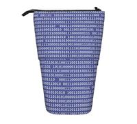 YUNWEIKEJI Codice computer binario programmatore viola, Astuccio telescopico, Portapenne con cerniera Astuccio per trucco Astuccio per matite Astuccio per penne