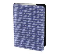 YUNWEIKEJI Codice computer binario programmatore viola, Porta passaporto da viaggio in pelle PU Custodia per passaporto Copertine per passaporto da 5,5 pollici