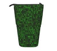 YUNWEIKEJI Codice computer decimale verde del programmatore, Astuccio telescopico, Portapenne con cerniera Astuccio per trucco Astuccio per matite Astuccio per penne
