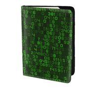 YUNWEIKEJI Codice computer decimale verde del programmatore, Porta passaporto da viaggio in pelle PU Custodia per passaporto Copertine per passaporto da 5,5 pollici