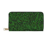 YUNWEIKEJI Codice computer decimale verde del programmatore, Portafogli Portafogli di grande capacità Porta carte di credito Portafoglio in pelle in microfibra