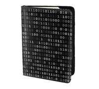 YUNWEIKEJI Codice Programmatore Nero Nero, Porta passaporto da viaggio in pelle PU Custodia per passaporto Copertine per passaporto da 5,5 pollici