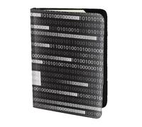 YUNWEIKEJI Codice programmatore Nero, Porta passaporto da viaggio in pelle PU Custodia per passaporto Copertine per passaporto da 5,5 pollici