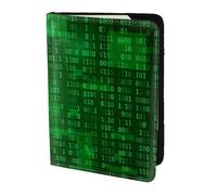 YUNWEIKEJI Codifica dati binari del programmatore, Porta passaporto da viaggio in pelle PU Custodia per passaporto Copertine per passaporto da 5,5 pollici