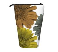YUNWEIKEJI Colori moderni autunnali Gerbera Margherite floreali, Astuccio telescopico, Portapenne con cerniera Astuccio per trucco Astuccio per matite Astuccio per penne