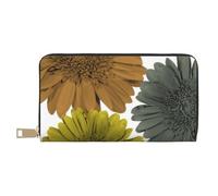 YUNWEIKEJI Colori moderni autunnali Gerbera Margherite floreali, Portafogli Portafogli di grande capacità Porta carte di credito Portafoglio in pelle in microfibra