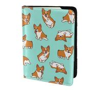YUNWEIKEJI Corgi cane carino, Porta passaporto da viaggio in pelle PU Custodia per passaporto Copertine per passaporto da 5,5 pollici