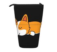 YUNWEIKEJI Corgi carino che dorme, Astuccio telescopico, Portapenne con cerniera Astuccio per trucco Astuccio per matite Astuccio per penne
