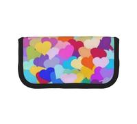 YUNWEIKEJI Coriandoli cuore arcobaleno, Astuccio per matite, Astuccio per matite in tela Astuccio per penne a matita di grande capacità