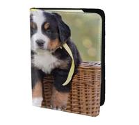 YUNWEIKEJI Cuccioli di Bovaro del Bernese, Porta passaporto da viaggio in pelle PU Custodia per passaporto Copertine per passaporto da 5,5 pollici