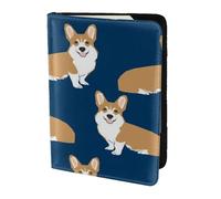 YUNWEIKEJI Cucciolo di cane Corgi, Porta passaporto da viaggio in pelle PU Custodia per passaporto Copertine per passaporto da 5,5 pollici