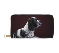 YUNWEIKEJI Cucciolo Di Cocker Spaniel Spaniel In Bianco E Nero, Portafogli Portafogli di grande capacità Porta carte di credito Portafoglio in pelle in microfibra