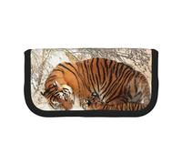 YUNWEIKEJI Cucciolo di tigre Famiglia di tigri giovani, Astuccio per matite, Astuccio per matite in tela Astuccio per penne a matita di grande capacità