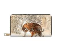 YUNWEIKEJI Cucciolo di tigre Famiglia di tigri giovani, Portafogli Portafogli di grande capacità Porta carte di credito Portafoglio in pelle in microfibra