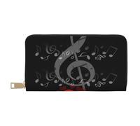 YUNWEIKEJI Cuore della nota musicale, Portafogli Portafogli di grande capacità Porta carte di credito Portafoglio in pelle in microfibra