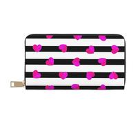 YUNWEIKEJI Cuore rosa sulla linea nera, Portafogli Portafogli di grande capacità Porta carte di credito Portafoglio in pelle in microfibra