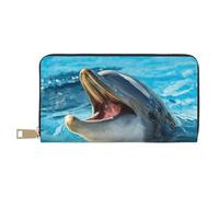 YUNWEIKEJI Delfino adorabile stampato, Portafogli Portafogli di grande capacità Porta carte di credito Portafoglio in pelle in microfibra