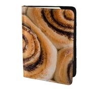YUNWEIKEJI Delizioso modello di pane con panini alla cannella, Porta passaporto da viaggio in pelle PU Custodia per passaporto Copertine per passaporto da 5,5 pollici