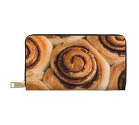 YUNWEIKEJI Delizioso modello di pane con panini alla cannella, Portafogli Portafogli di grande capacità Porta carte di credito Portafoglio in pelle in microfibra