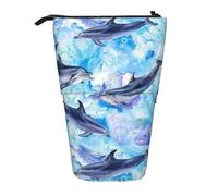 YUNWEIKEJI Dipingere il delfino, Astuccio telescopico, Portapenne con cerniera Astuccio per trucco Astuccio per matite Astuccio per penne