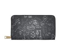 YUNWEIKEJI Disegno scientifico scritto a mano stampato, Portafogli Portafogli di grande capacità Porta carte di credito Portafoglio in pelle in microfibra