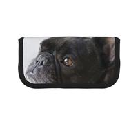 YUNWEIKEJI Dolce animale domestico carino cucciolo di bulldog francese nero, Astuccio per matite, Astuccio per matite in tela Astuccio per penne a matita di grande capacità
