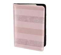 YUNWEIKEJI Elegante striscia rosa cipria glitter oro rosa, Porta passaporto da viaggio in pelle PU Custodia per passaporto Copertine per passaporto da 5,5 pollici