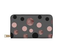 YUNWEIKEJI Eleganti cerchi neri finti rosa, Portafogli Portafogli di grande capacità Porta carte di credito Portafoglio in pelle in microfibra