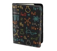 YUNWEIKEJI Esperimento di equazioni di chimica educativa, Porta passaporto da viaggio in pelle PU Custodia per passaporto Copertine per passaporto da 5,5 pollici