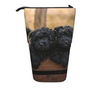 YUNWEIKEJI Famiglia Affenpinscher Cuccioli Cani Neri Scimmia, Astuccio telescopico, Portapenne con cerniera Astuccio per trucco Astuccio per matite Astuccio per penne