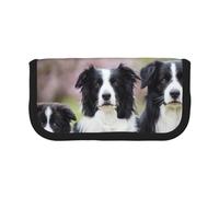 YUNWEIKEJI Famiglia dei Border Collie, Astuccio per matite, Astuccio per matite in tela Astuccio per penne a matita di grande capacità