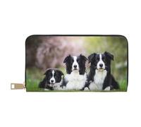 YUNWEIKEJI Famiglia dei Border Collie, Portafogli Portafogli di grande capacità Porta carte di credito Portafoglio in pelle in microfibra
