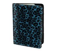 YUNWEIKEJI Fantastica stampa animalier leopardo blu, Porta passaporto da viaggio in pelle PU Custodia per passaporto Copertine per passaporto da 5,5 pollici