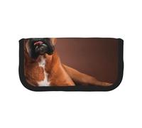 YUNWEIKEJI Fantastico cane boxer sdraiato, Astuccio per matite, Astuccio per matite in tela Astuccio per penne a matita di grande capacità
