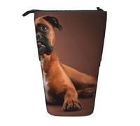 YUNWEIKEJI Fantastico cane boxer sdraiato, Astuccio telescopico, Portapenne con cerniera Astuccio per trucco Astuccio per matite Astuccio per penne