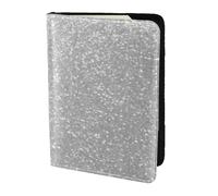 YUNWEIKEJI Finto glitter argento scintillante stampato, Porta passaporto da viaggio in pelle PU Custodia per passaporto Copertine per passaporto da 5,5 pollici