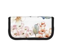 YUNWEIKEJI Fiore acquerello pastello rosa botanico, Astuccio per matite, Astuccio per matite in tela Astuccio per penne a matita di grande capacità