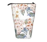 YUNWEIKEJI Fiore acquerello pastello rosa botanico, Astuccio telescopico, Portapenne con cerniera Astuccio per trucco Astuccio per matite Astuccio per penne
