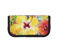 YUNWEIKEJI Fiori dell'orchidea del giglio dell'acquerello, Astuccio per matite, Astuccio per matite in tela Astuccio per penne a matita di grande capacità