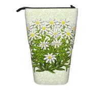 YUNWEIKEJI Fiori di montagna svizzeri della stella alpina, Astuccio telescopico, Portapenne con cerniera Astuccio per trucco Astuccio per matite Astuccio per penne