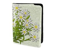 YUNWEIKEJI Fiori di montagna svizzeri della stella alpina, Porta passaporto da viaggio in pelle PU Custodia per passaporto Copertine per passaporto da 5,5 pollici