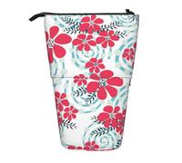 YUNWEIKEJI Fiori invernali rossi e blu, Astuccio telescopico, Portapenne con cerniera Astuccio per trucco Astuccio per matite Astuccio per penne