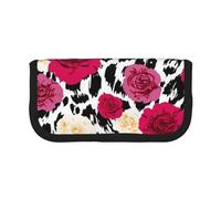 YUNWEIKEJI Fiori leopardati colorati, Astuccio per matite, Astuccio per matite in tela Astuccio per penne a matita di grande capacità