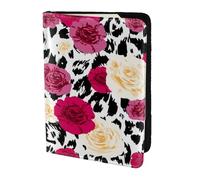 YUNWEIKEJI Fiori leopardati colorati, Porta passaporto da viaggio in pelle PU Custodia per passaporto Copertine per passaporto da 5,5 pollici